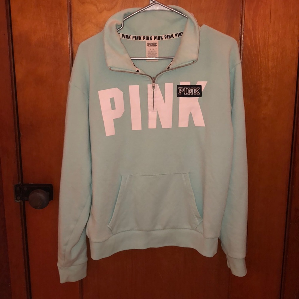 mint green PINK victoria’s secret quarter zip